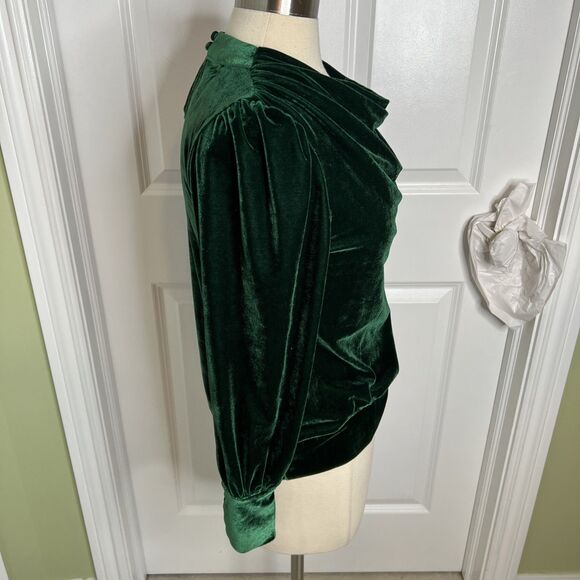 Anthropologie X BTFL-life  Velvet Pullover Cowl Neck Sweaters Forest Green S - Picture 4 of 11